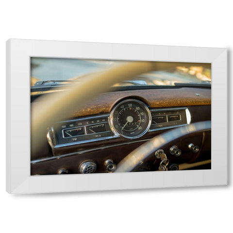 Classic Wooden Dashboard White Modern Wood Framed Art Print by Vintage Photo Archive