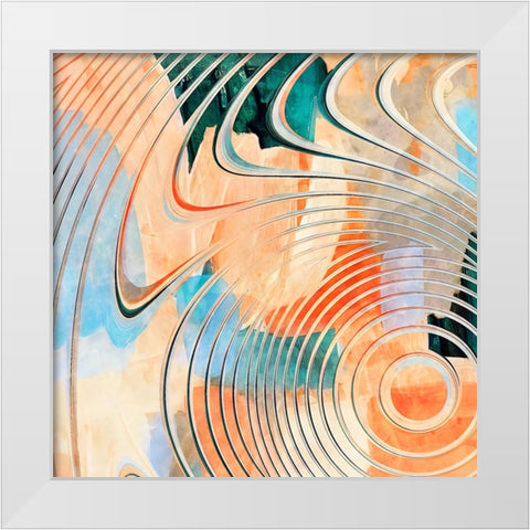 Amplified Frequencies White Modern Wood Framed Art Print by Alpenglow Workshop