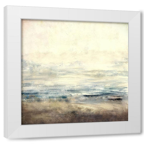 Distant Mountain White Modern Wood Framed Art Print by Alpenglow Workshop