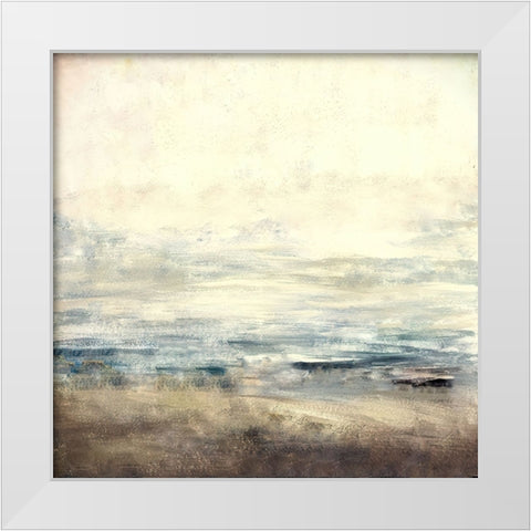 Distant Mountain White Modern Wood Framed Art Print by Alpenglow Workshop