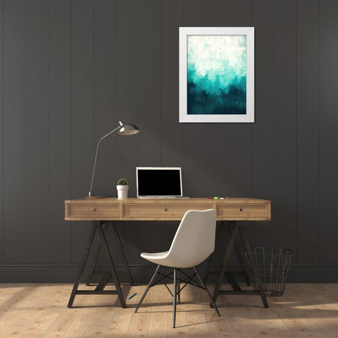 Turquoise Hills White Modern Wood Framed Art Print by Alpenglow Workshop