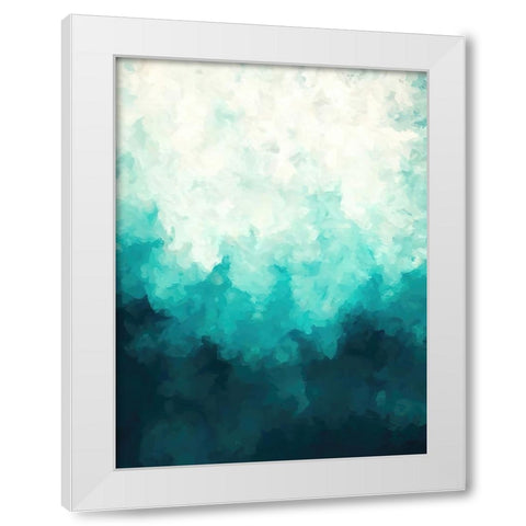 Turquoise Hills White Modern Wood Framed Art Print by Alpenglow Workshop