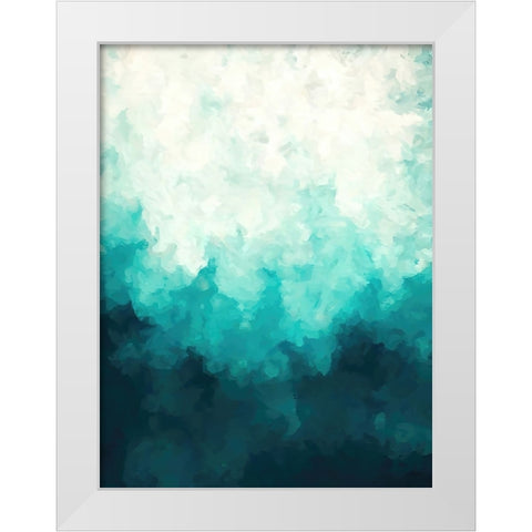 Turquoise Hills White Modern Wood Framed Art Print by Alpenglow Workshop
