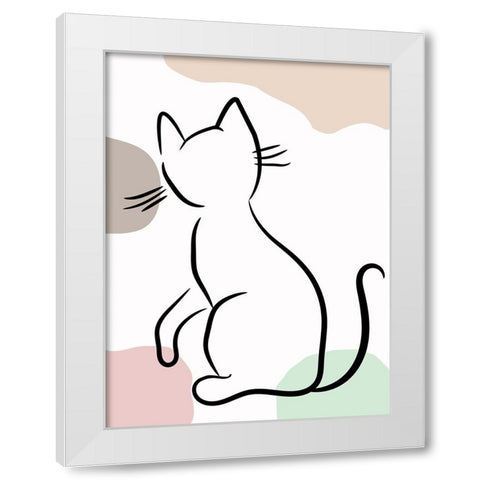 Elegant Cat III White Modern Wood Framed Art Print by Alpenglow Workshop