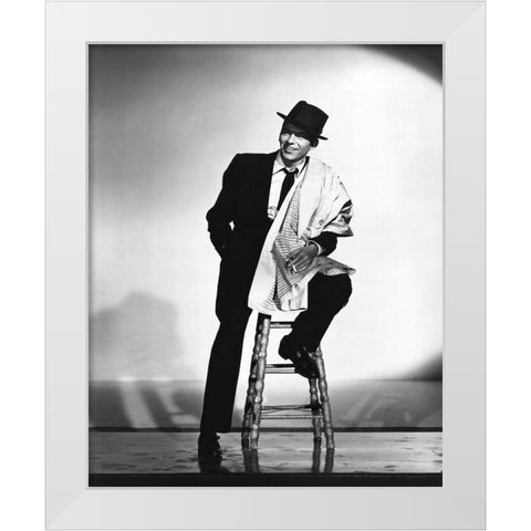 Frank Sinatra, 1957 II White Modern Wood Framed Art Print by Vintage Hollywood Archive