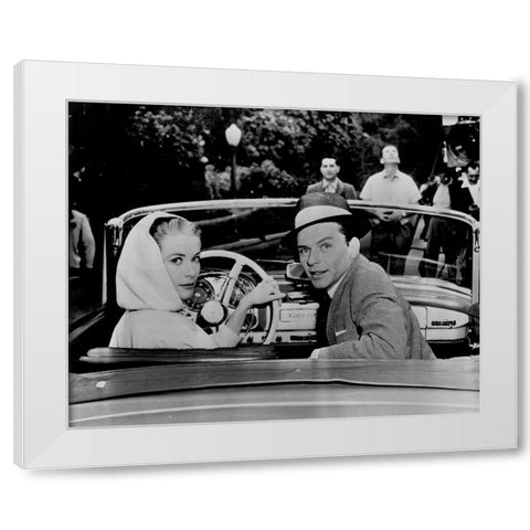 Grace Kelly, Frank Sinatra, 1956 White Modern Wood Framed Art Print by Vintage Hollywood Archive