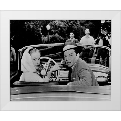 Grace Kelly, Frank Sinatra, 1956 White Modern Wood Framed Art Print by Vintage Hollywood Archive