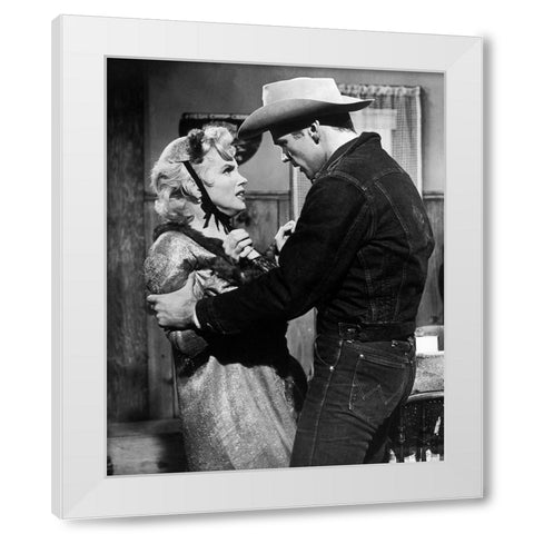 Marilyn Monroe, Don Murray, Bus Stop, 1956 White Modern Wood Framed Art Print by Vintage Hollywood Archive