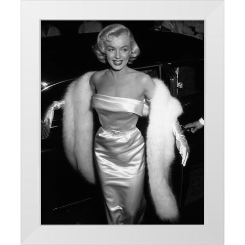 Marilyn Monroe White Modern Wood Framed Art Print by Vintage Hollywood Archive