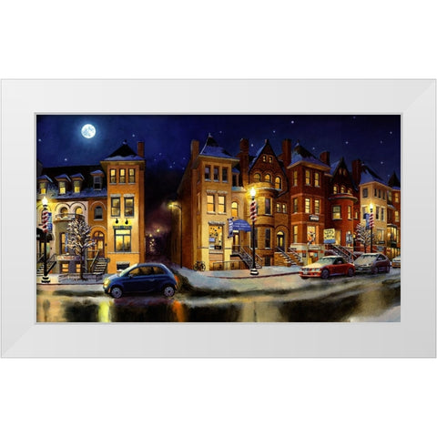 Washington Chronicle Adams Morgan White Modern Wood Framed Art Print by Wang, John Z.
