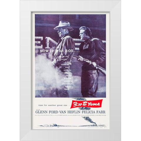 3 10 To Yuma-1957 White Modern Wood Framed Art Print by Vintage Hollywood Archive