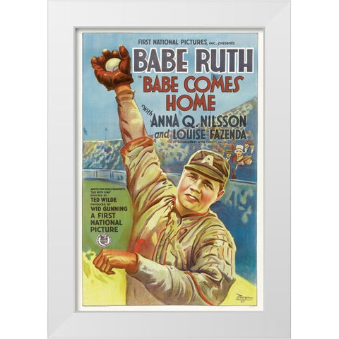 Babe Comes Home-1927 White Modern Wood Framed Art Print by Vintage Hollywood Archive
