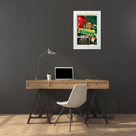 Bedlam-1945 White Modern Wood Framed Art Print by Vintage Hollywood Archive