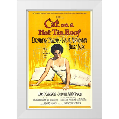 Cat on a Hot Tin Roof-1958 White Modern Wood Framed Art Print by Vintage Hollywood Archive