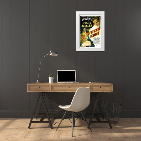 Citizen Kane-1941 White Modern Wood Framed Art Print by Vintage Hollywood Archive