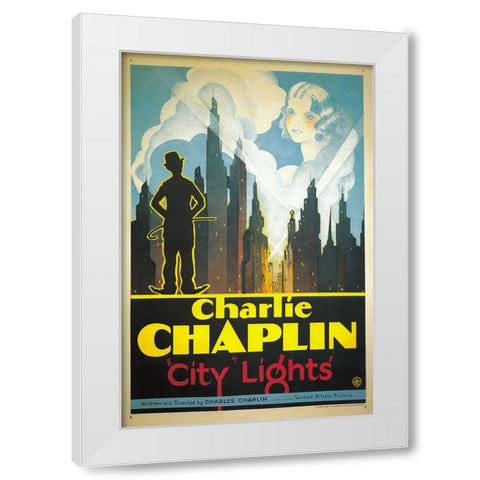 City Lights-1931 White Modern Wood Framed Art Print by Vintage Hollywood Archive