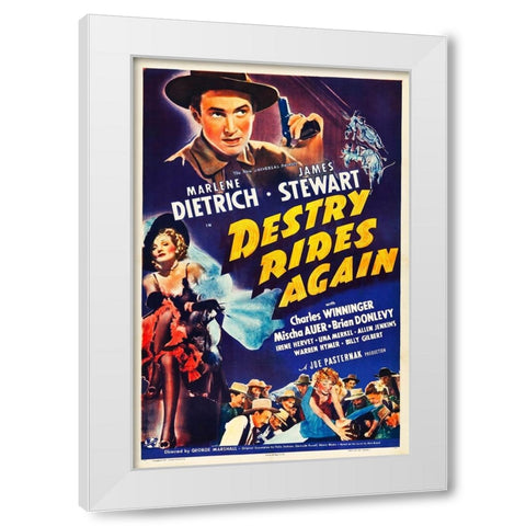 Destry Rides Again-1939 White Modern Wood Framed Art Print by Vintage Hollywood Archive