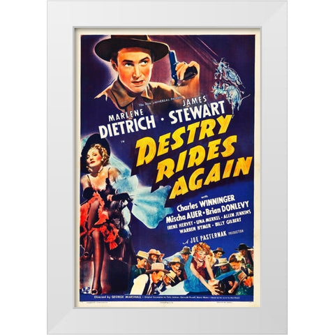 Destry Rides Again-1939 White Modern Wood Framed Art Print by Vintage Hollywood Archive
