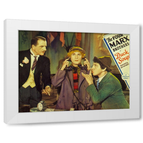Duck Soup Lobby Card White Modern Wood Framed Art Print by Vintage Hollywood Archive