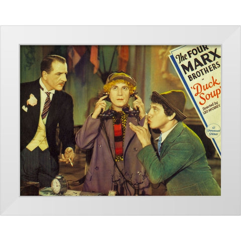 Duck Soup Lobby Card White Modern Wood Framed Art Print by Vintage Hollywood Archive