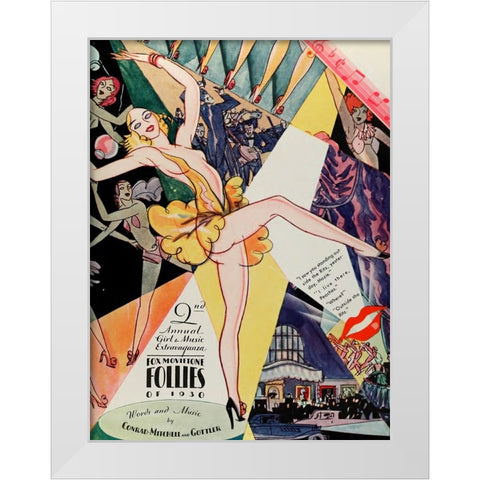 Fox Movietone Follies-1929 White Modern Wood Framed Art Print by Vintage Hollywood Archive