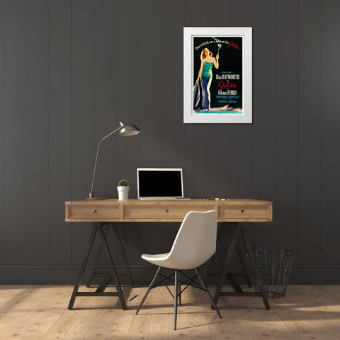 Gilda-1946 White Modern Wood Framed Art Print by Vintage Hollywood Archive