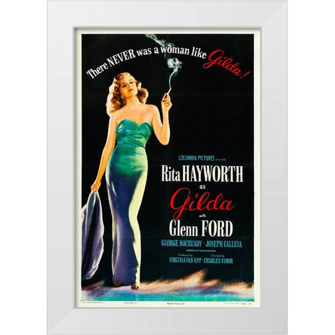 Gilda-1946 White Modern Wood Framed Art Print by Vintage Hollywood Archive