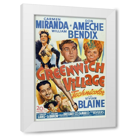 Greenwich Village-1944 White Modern Wood Framed Art Print by Vintage Hollywood Archive