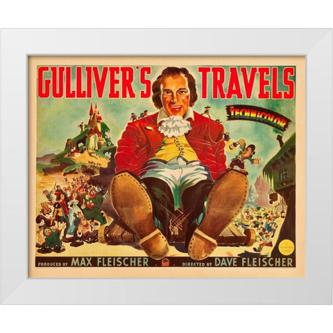 Gullivers Travels-1939 White Modern Wood Framed Art Print by Vintage Hollywood Archive