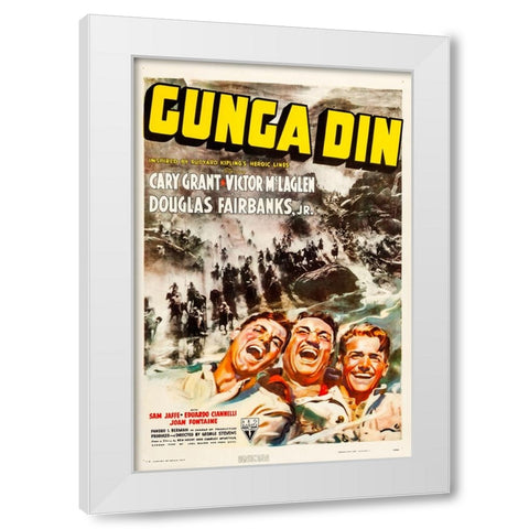 Gunga Din-1938 White Modern Wood Framed Art Print by Vintage Hollywood Archive