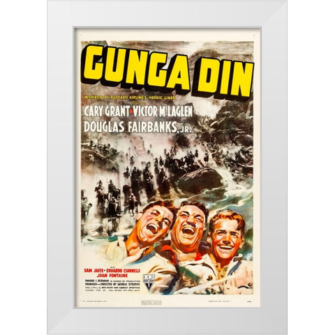 Gunga Din-1938 White Modern Wood Framed Art Print by Vintage Hollywood Archive
