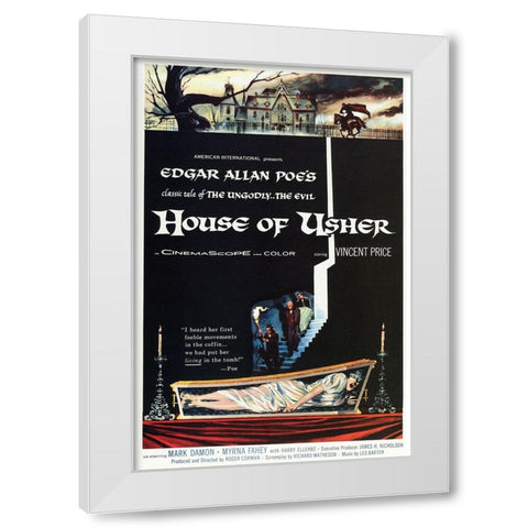 House of Usher-1960 White Modern Wood Framed Art Print by Vintage Hollywood Archive