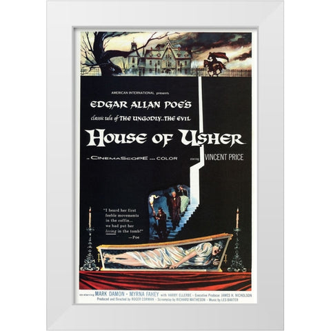 House of Usher-1960 White Modern Wood Framed Art Print by Vintage Hollywood Archive