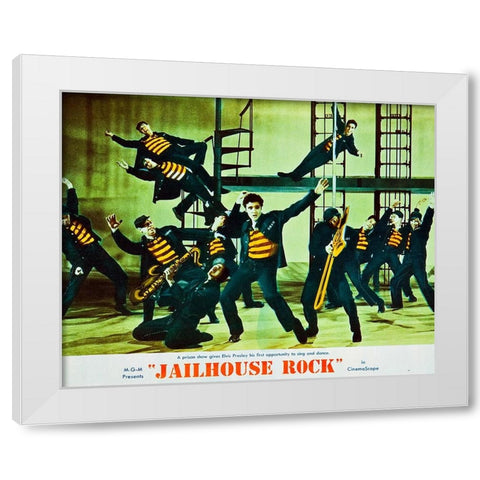 Jailhouse Rock-1957 White Modern Wood Framed Art Print by Vintage Hollywood Archive