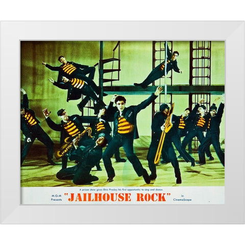 Jailhouse Rock-1957 White Modern Wood Framed Art Print by Vintage Hollywood Archive