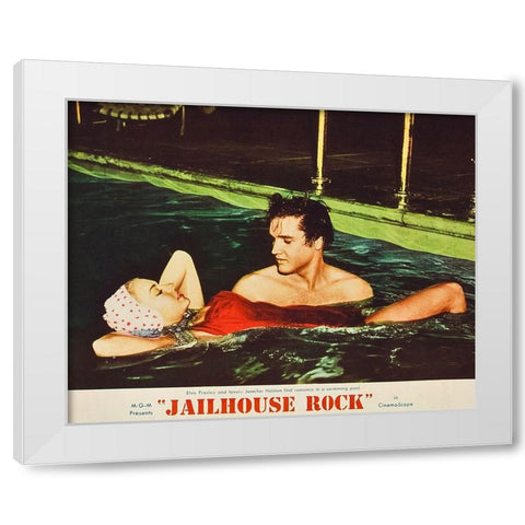 Jailhouse Rock-1957 White Modern Wood Framed Art Print by Vintage Hollywood Archive