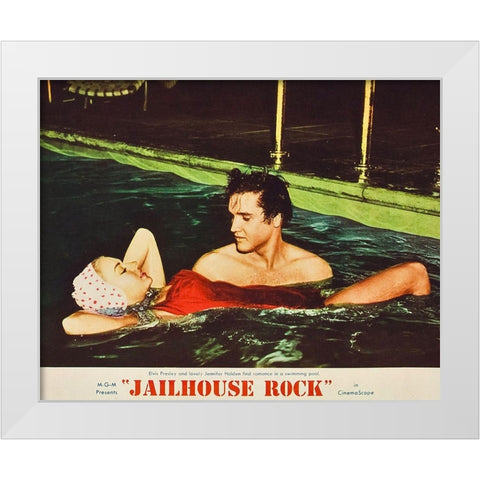 Jailhouse Rock-1957 White Modern Wood Framed Art Print by Vintage Hollywood Archive