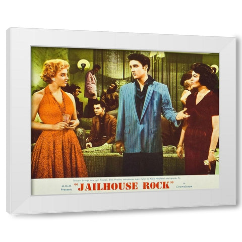 Jailhouse Rock-1957 White Modern Wood Framed Art Print by Vintage Hollywood Archive