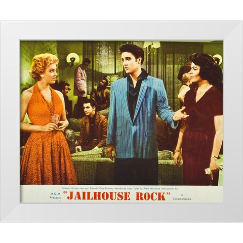 Jailhouse Rock-1957 White Modern Wood Framed Art Print by Vintage Hollywood Archive