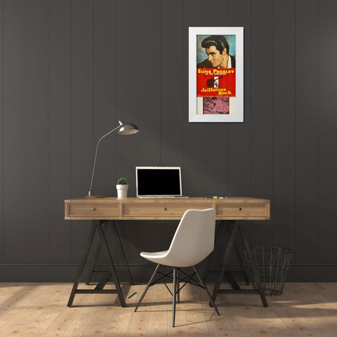 Jailhouse Rock-1957 White Modern Wood Framed Art Print by Vintage Hollywood Archive