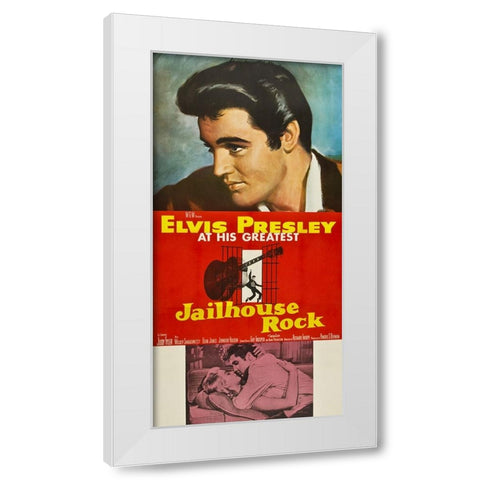 Jailhouse Rock-1957 White Modern Wood Framed Art Print by Vintage Hollywood Archive