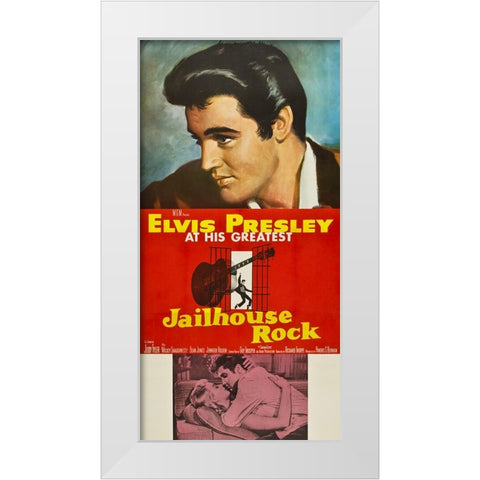 Jailhouse Rock-1957 White Modern Wood Framed Art Print by Vintage Hollywood Archive