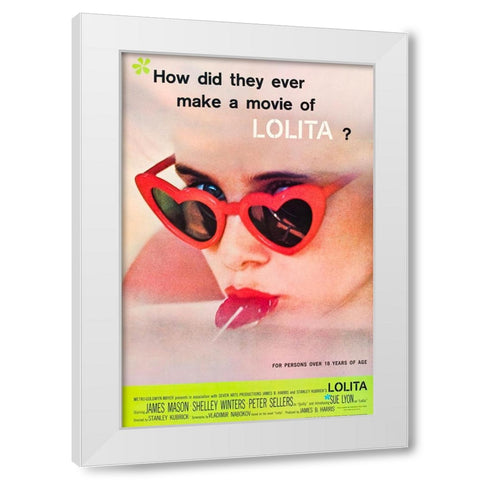 Lolita-1962 White Modern Wood Framed Art Print by Vintage Hollywood Archive