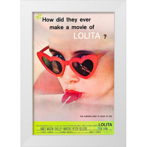 Lolita-1962 White Modern Wood Framed Art Print by Vintage Hollywood Archive