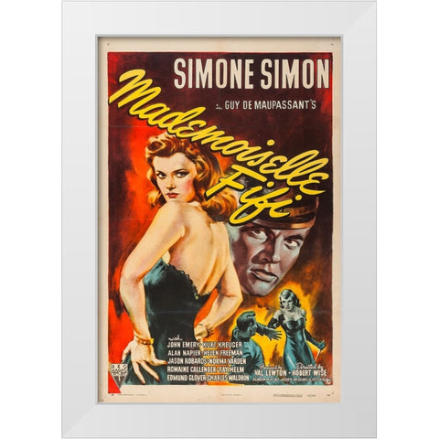 Mademoiselle Fifi-1944 White Modern Wood Framed Art Print by Vintage Hollywood Archive