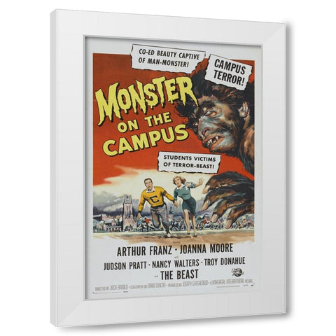 Monster on the Campus White Modern Wood Framed Art Print by Vintage Hollywood Archive