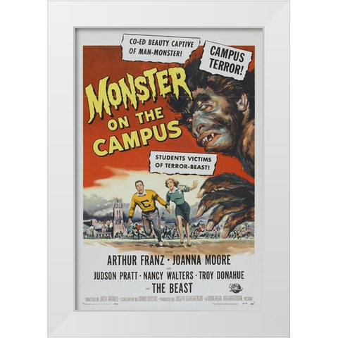 Monster on the Campus White Modern Wood Framed Art Print by Vintage Hollywood Archive