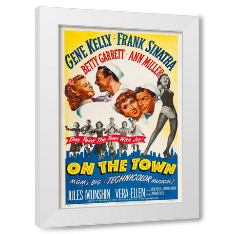 On the Town-1949 White Modern Wood Framed Art Print by Vintage Hollywood Archive