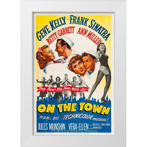 On the Town-1949 White Modern Wood Framed Art Print by Vintage Hollywood Archive