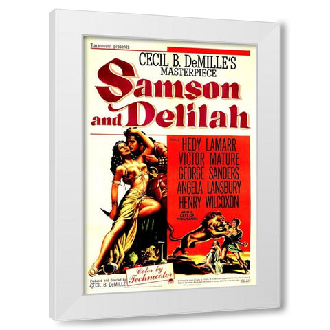 Samson and Delilah-1949 White Modern Wood Framed Art Print by Vintage Hollywood Archive